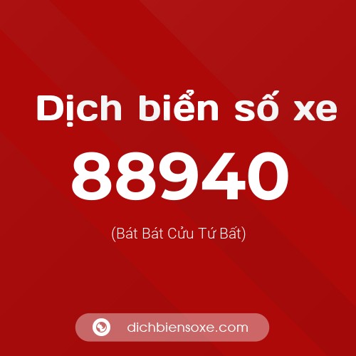 Ý nghĩa biển số xe 88940 là gì?