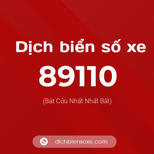 Ý nghĩa biển số xe 89110 là gì?