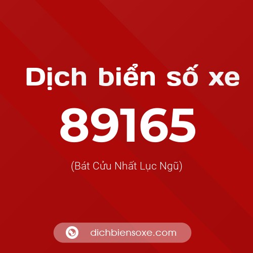 Ý nghĩa biển số xe 89165 là gì?