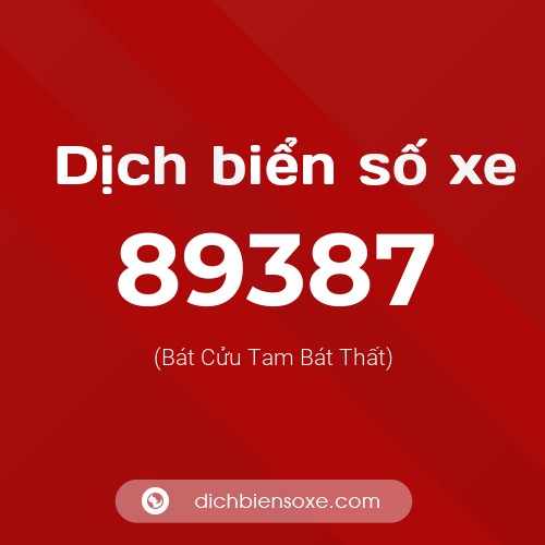 Ý nghĩa biển số xe 89387 là gì?