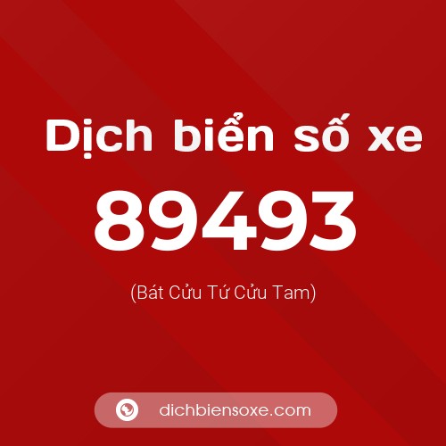 Ý nghĩa biển số xe 89493 là gì?