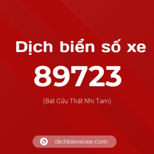 Ý nghĩa biển số xe 89723 là gì?