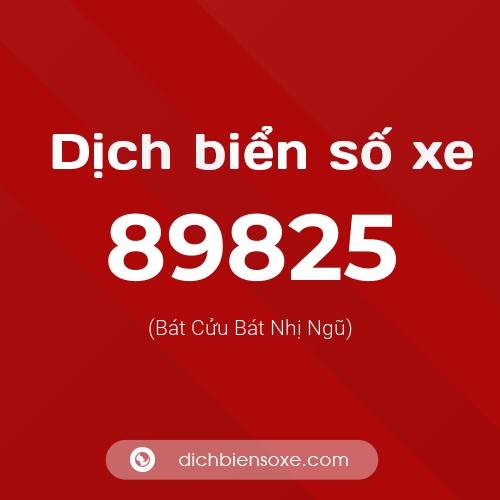 Ý nghĩa biển số xe 89825 là gì?