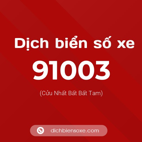 Ý nghĩa biển số xe 91003 là gì?