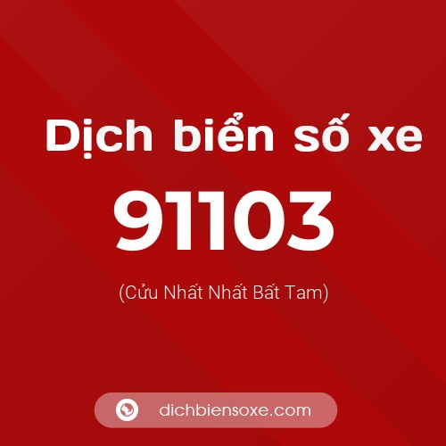 Ý nghĩa biển số xe 91103 là gì?