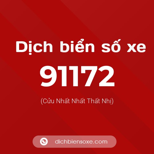 Ý nghĩa biển số xe 91172 là gì?