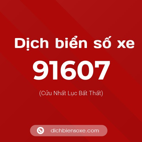 Ý nghĩa biển số xe 91607 là gì?