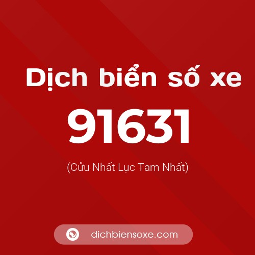 Ý nghĩa biển số xe 91631 là gì?