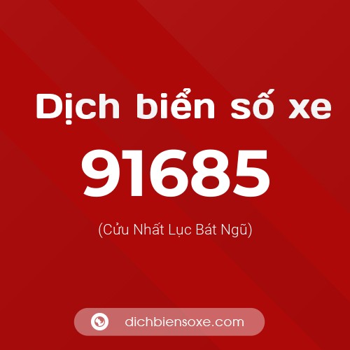 Ý nghĩa biển số xe 91685 là gì?