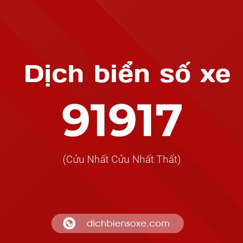 Ý nghĩa biển số xe 91917 là gì?