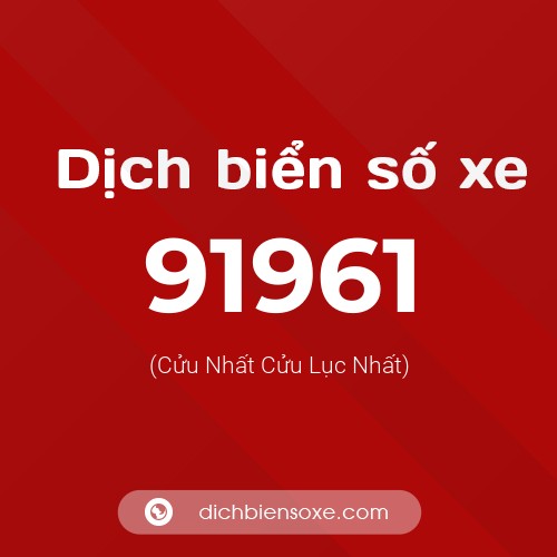 Ý nghĩa biển số xe 91961 là gì?