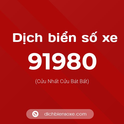 Ý nghĩa biển số xe 91980 là gì?