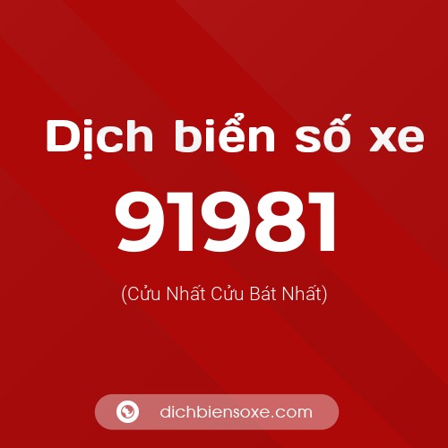 Ý nghĩa biển số xe 91981 là gì?