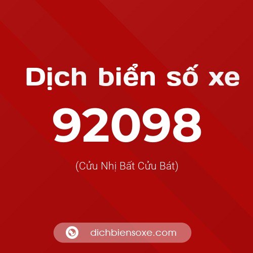 Ý nghĩa biển số xe 92098 là gì?