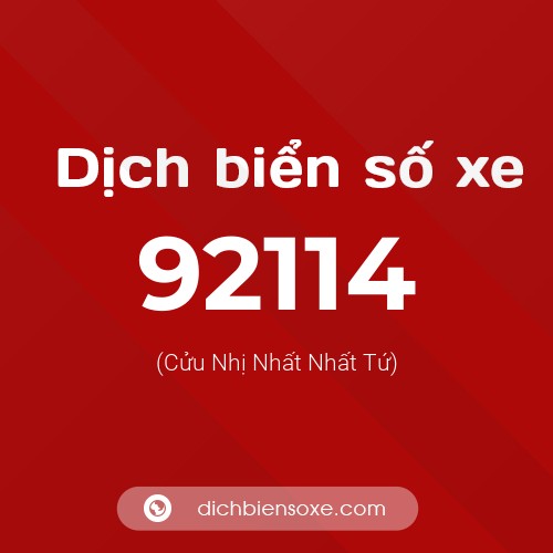 Ý nghĩa biển số xe 92114 là gì?