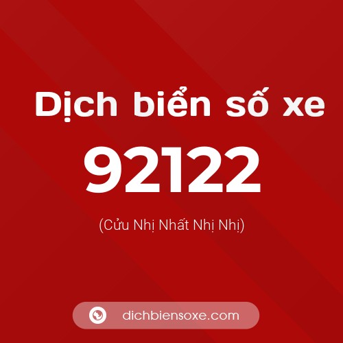 Ý nghĩa biển số xe 92122 là gì?