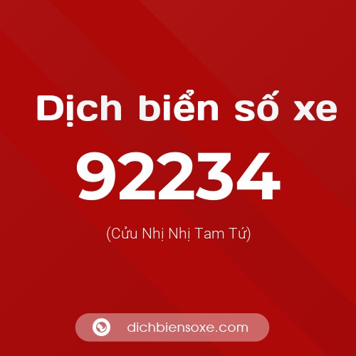 Ý nghĩa biển số xe 92234 là gì?