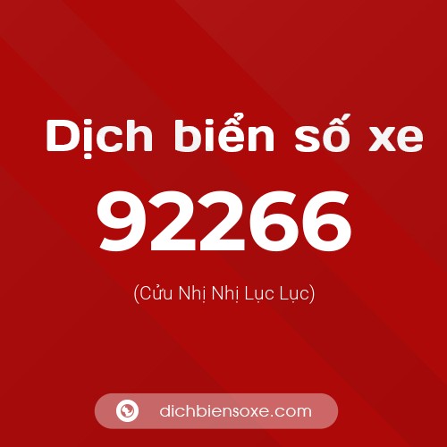 Ý nghĩa biển số xe 92266 là gì?