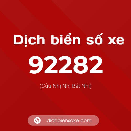 Ý nghĩa biển số xe 92282 là gì?