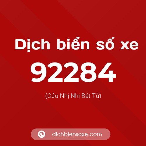 Ý nghĩa biển số xe 92284 là gì?