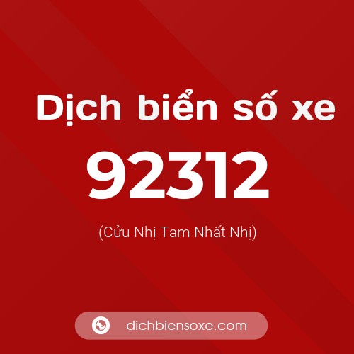 Ý nghĩa biển số xe 92312 là gì?