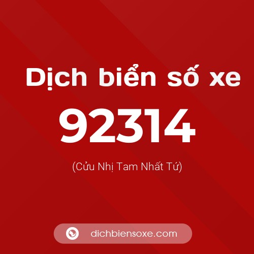 Ý nghĩa biển số xe 92314 là gì?