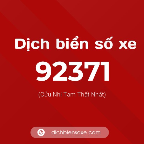 Ý nghĩa biển số xe 92371 là gì?
