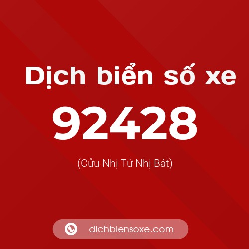 Ý nghĩa biển số xe 92428 là gì?