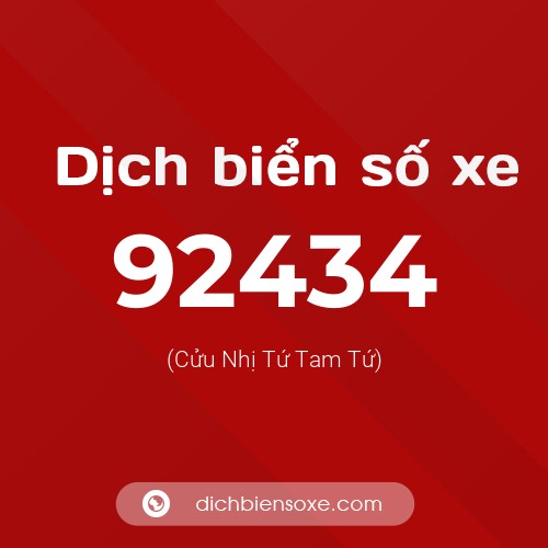 Ý nghĩa biển số xe 92434 là gì?