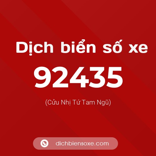 Ý nghĩa biển số xe 92435 là gì?