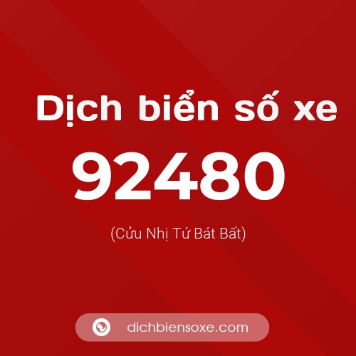 Ý nghĩa biển số xe 92480 là gì?