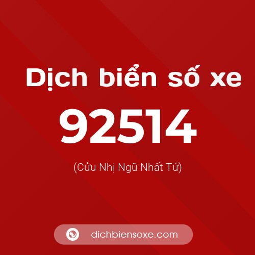 Ý nghĩa biển số xe 92514 là gì?