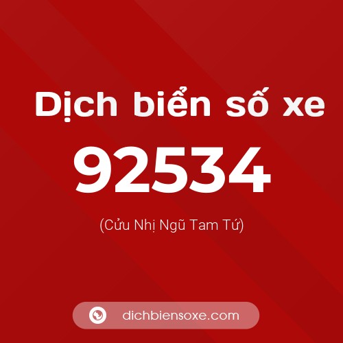 Ý nghĩa biển số xe 92534 là gì?