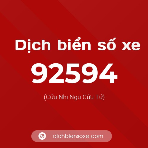 Ý nghĩa biển số xe 92594 là gì?
