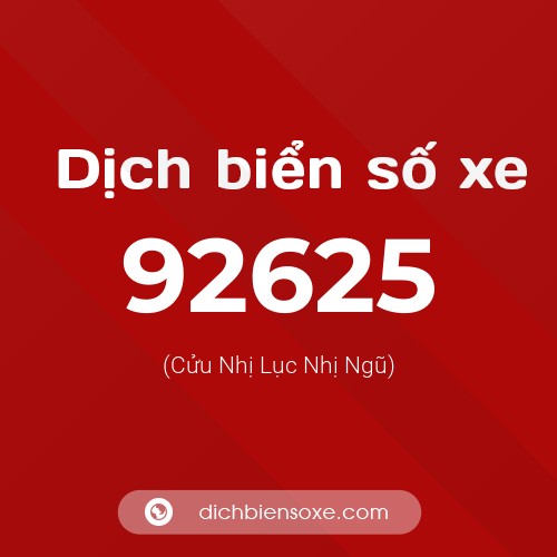 Ý nghĩa biển số xe 92625 là gì?