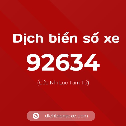 Ý nghĩa biển số xe 92634 là gì?