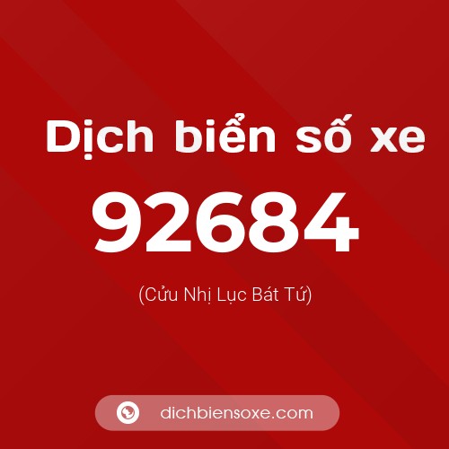 Ý nghĩa biển số xe 92684 là gì?