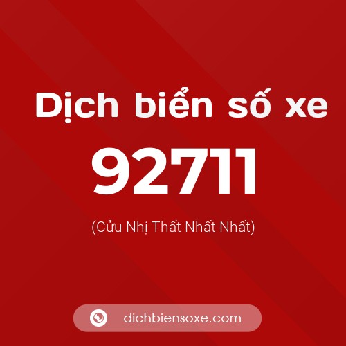 Ý nghĩa biển số xe 92711 là gì?