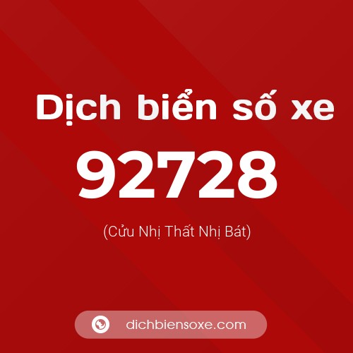 Ý nghĩa biển số xe 92728 là gì?