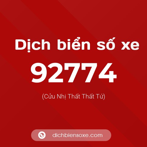 Ý nghĩa biển số xe 92774 là gì?