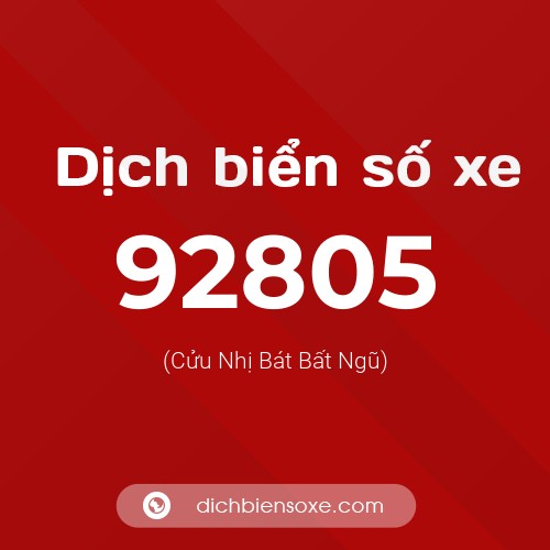 Ý nghĩa biển số xe 92805 là gì?