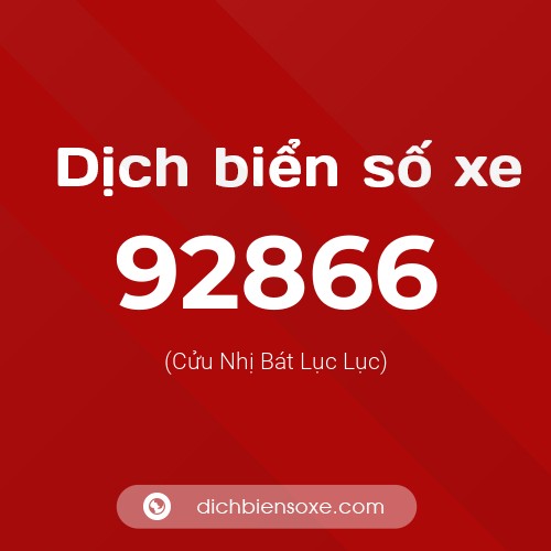 Ý nghĩa biển số xe 92866 là gì?