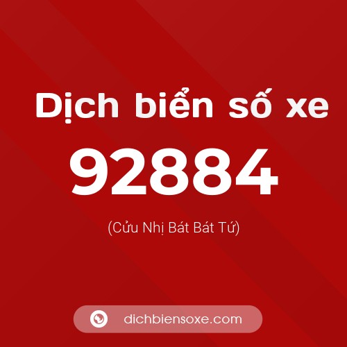 Ý nghĩa biển số xe 92884 là gì?