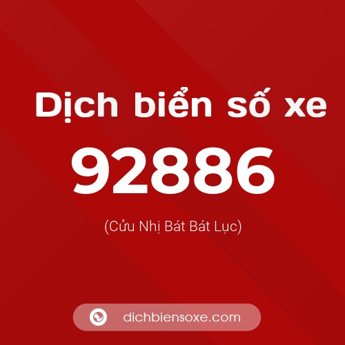 Ý nghĩa biển số xe 92886 là gì?