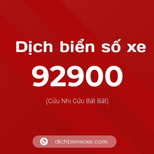 Ý nghĩa biển số xe 92900 là gì?