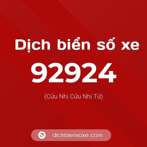 Ý nghĩa biển số xe 92924 là gì?