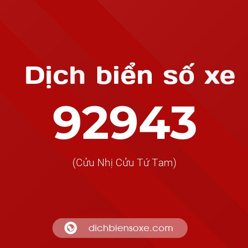 Ý nghĩa biển số xe 92943 là gì?