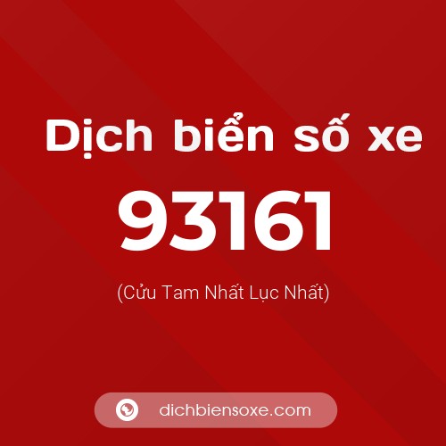 Ý nghĩa biển số xe 93161 là gì?
