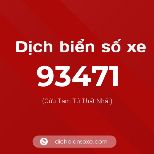 Ý nghĩa biển số xe 93471 là gì?