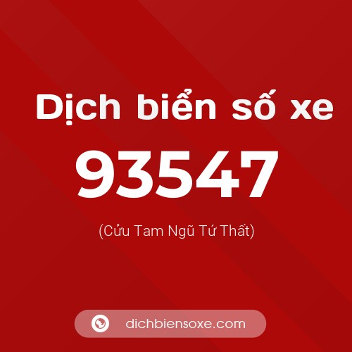 Ý nghĩa biển số xe 93547 là gì?